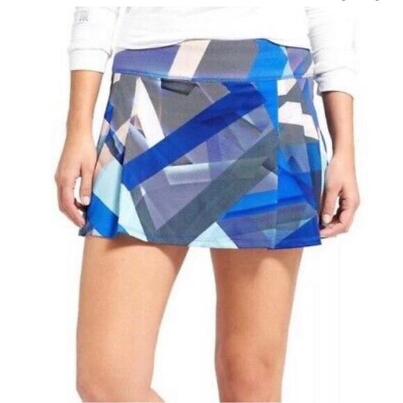 Athleta Pants - Athleta Skort Womens Medium Blue Pink Electric Geo Athletic Run Tennis Active